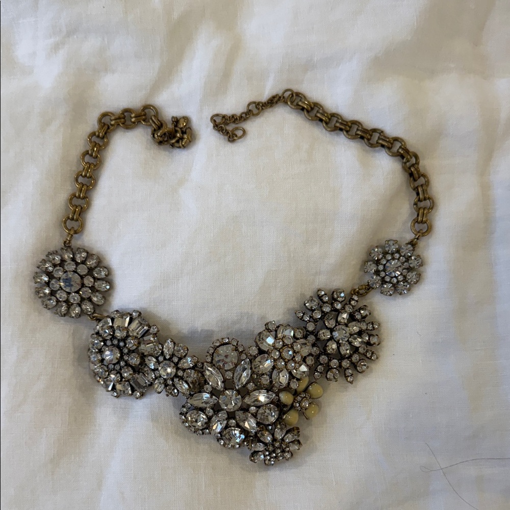 J. Crew Gold and Silver Crystal Necklace